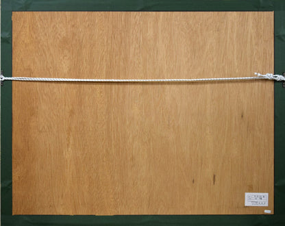 田　鏞（Tian　Yong）「冬月初雪」肉筆彩色画・15号　額縁裏側画像