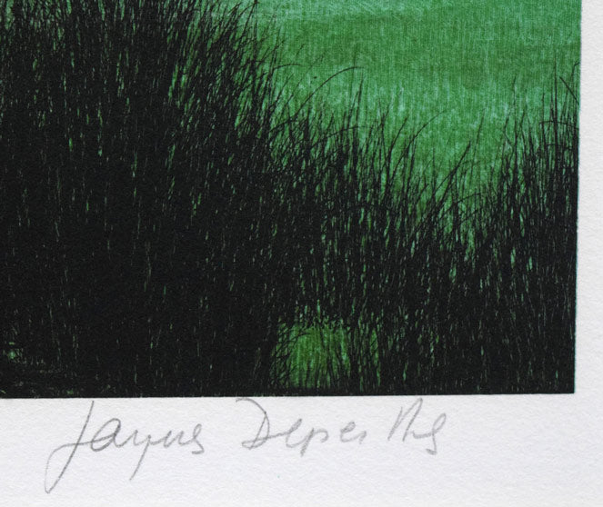 デペルト「ジュネーブのゴルフ16番ホール」リトグラフ　本人直筆鉛筆サイン