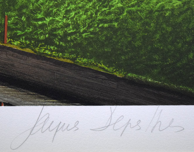 デペルト「レッドフラッグ」リトグラフ　本人直筆鉛筆サイン拡大画像