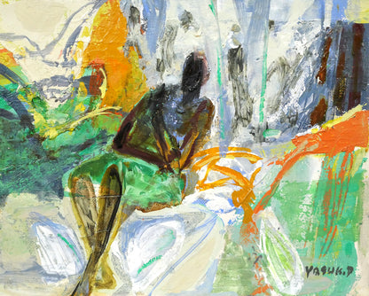 デュボア康子「昼下がり」油絵・F3号　作品全体画像