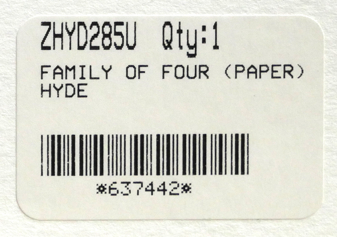 ダグ　ハイド（Doug　Hyde）「Family　of　Four」ジクレー版画　裏側シール拡大画像