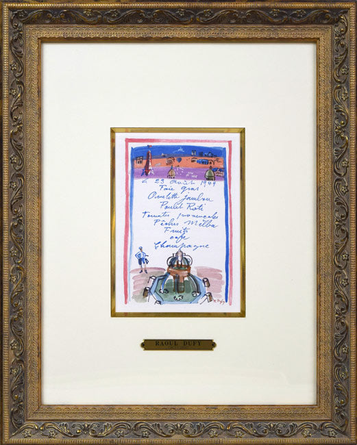ラウル　デュフィ(Raoul　Dufy)「リベラシオンのメニュー」版画