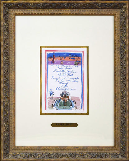 ラウル　デュフィ(Raoul　Dufy)「リベラシオンのメニュー」版画
