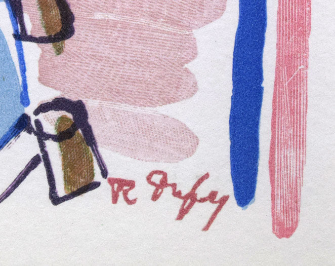 ラウル・デュフィ「リベラシオンのメニュー」木版画　版上サイン拡大画像