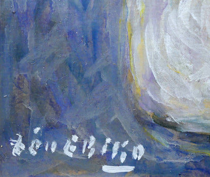 蛯子善悦「卓上の静物」油絵・M8号　サイン拡大画像