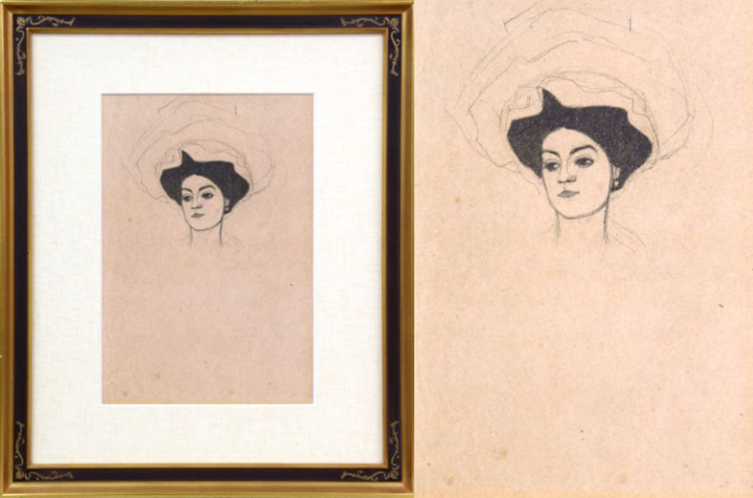 エゴン・シーレ「EGON　SCHIELE」リトグラフ・ポートフォリオ（10枚セット額縁付き）　②「メラニー・シーレ」（額寸47.3×39.7cm）