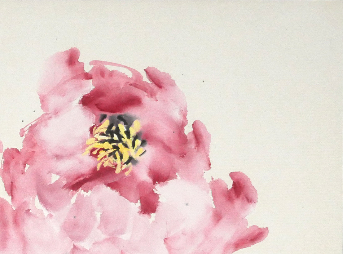 翟栄強「牡丹」墨彩画・8号　拡大画像3