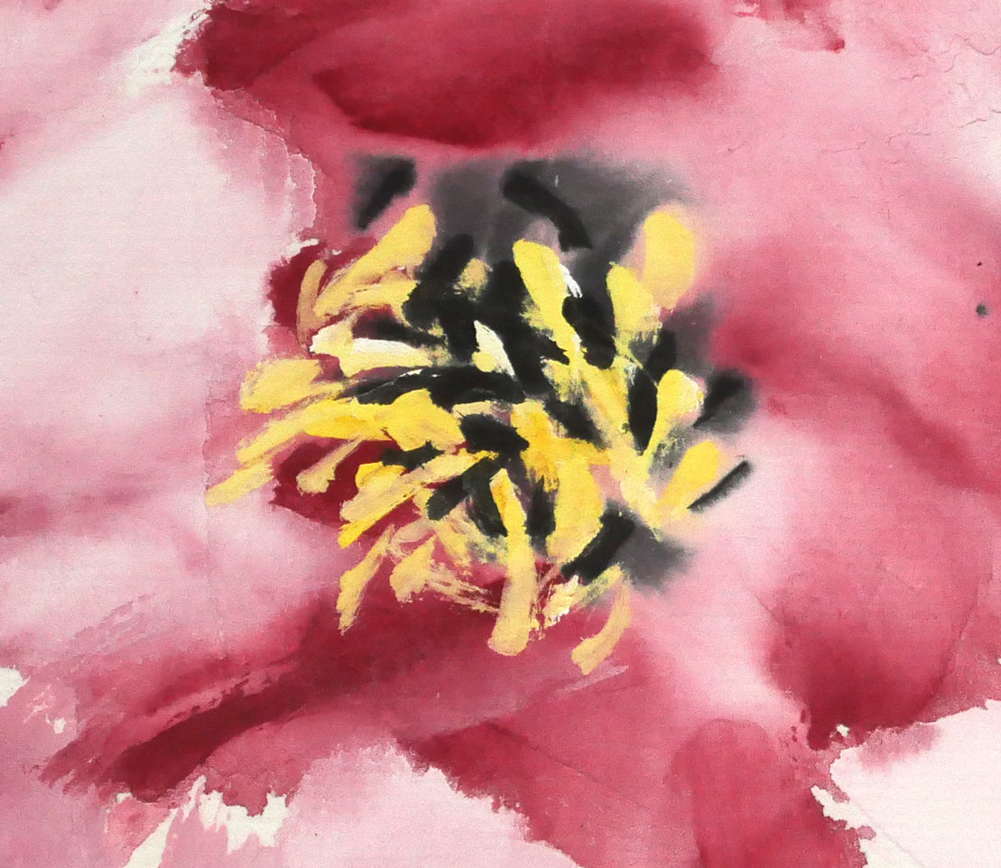 翟栄強「牡丹」墨彩画・8号　拡大画像4