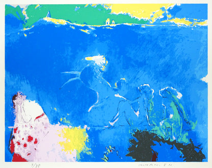 遠藤ミマン「三角点のある風景」シルクスクリーン版画　作品全体画像