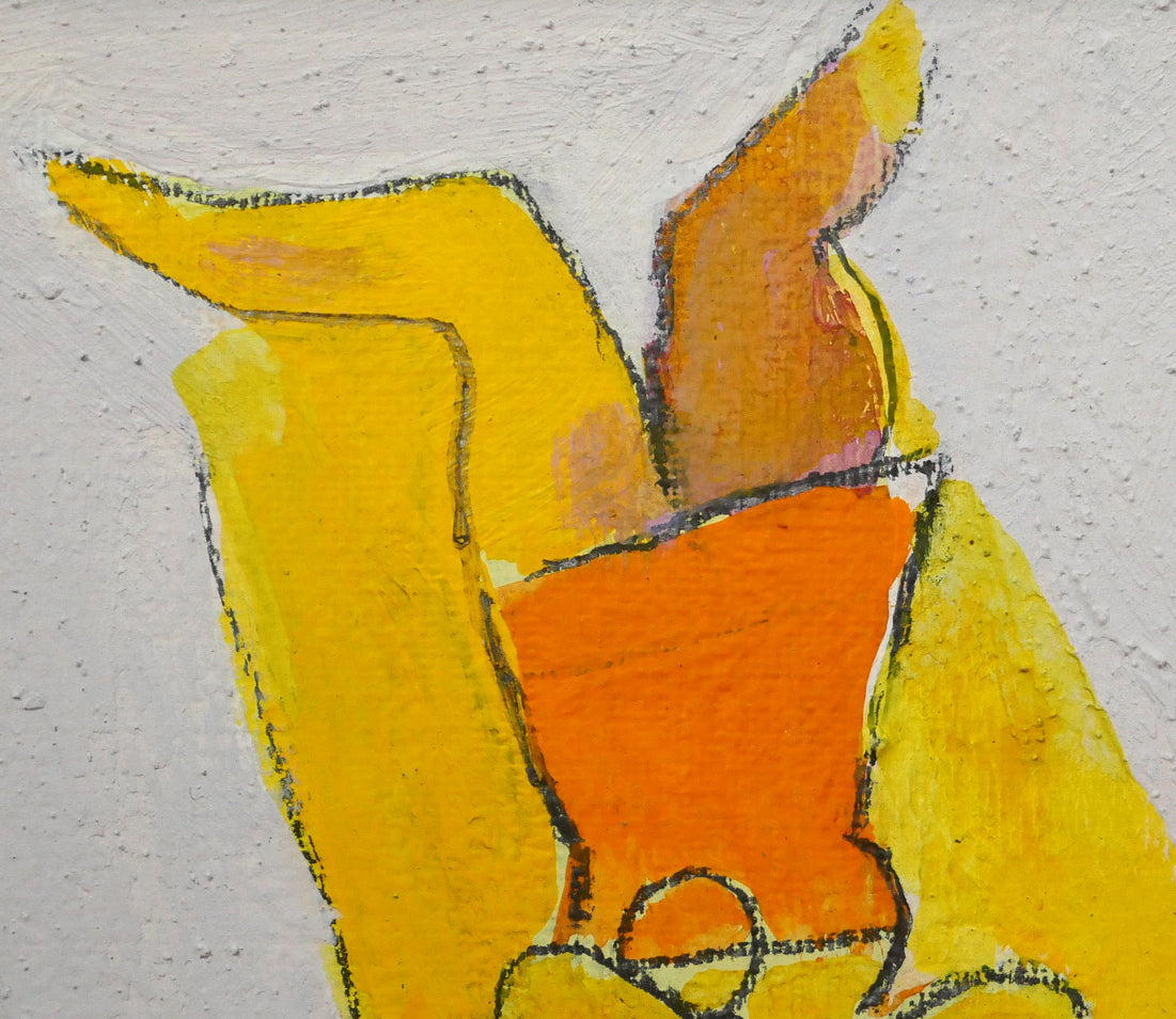 遠藤ミマン「貧しき画家にささぐ天使の花」油絵・0号　拡大画像1