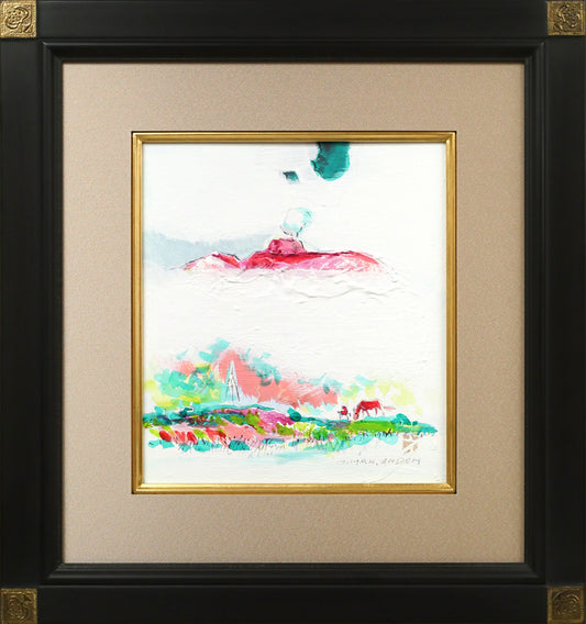 遠藤ミマン「三角点・樽前・馬」油絵・色紙