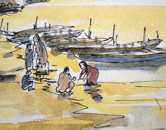 榎木孝明「水辺の生活（インド）ダイヤモンド・スクリーニング　拡大画像3