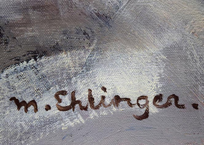 モーリス　エランジェ（MURICE　EHLINGER）「裸婦」油絵・仏F15号　サイン拡大画像