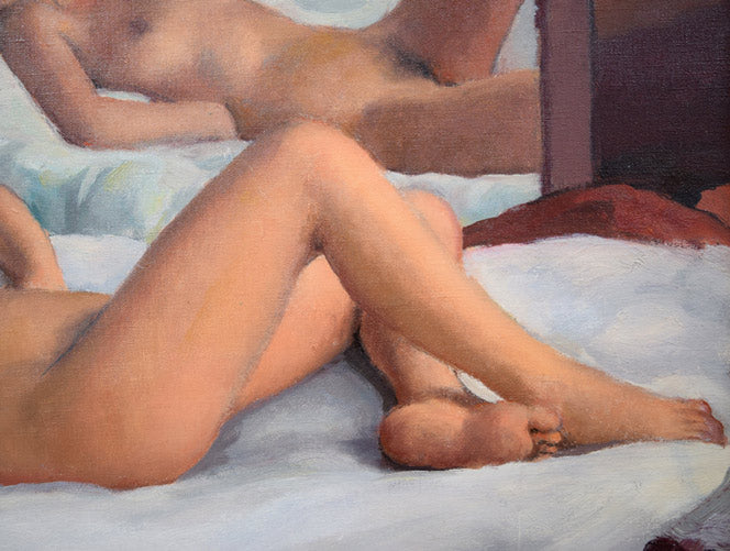 モーリス　エランジェ（MURICE　EHLINGER）「裸婦」油絵・仏F15号　拡大画像4
