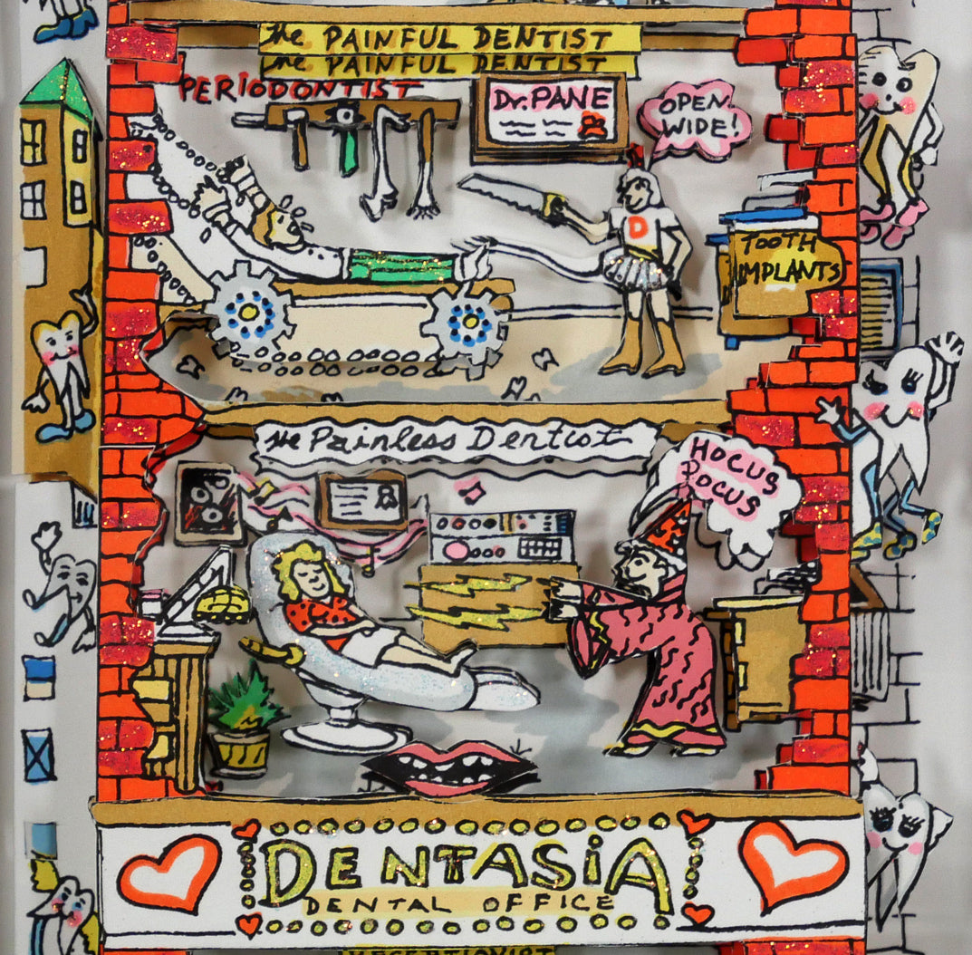 チャールズ　ファジーノ（Charles　FAZZINO）「DENTASIA」3Dシルクスクリーン・ラメ　拡大画像4