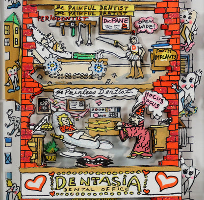 チャールズ　ファジーノ（Charles　FAZZINO）「DENTASIA」3Dシルクスクリーン・ラメ　拡大画像4