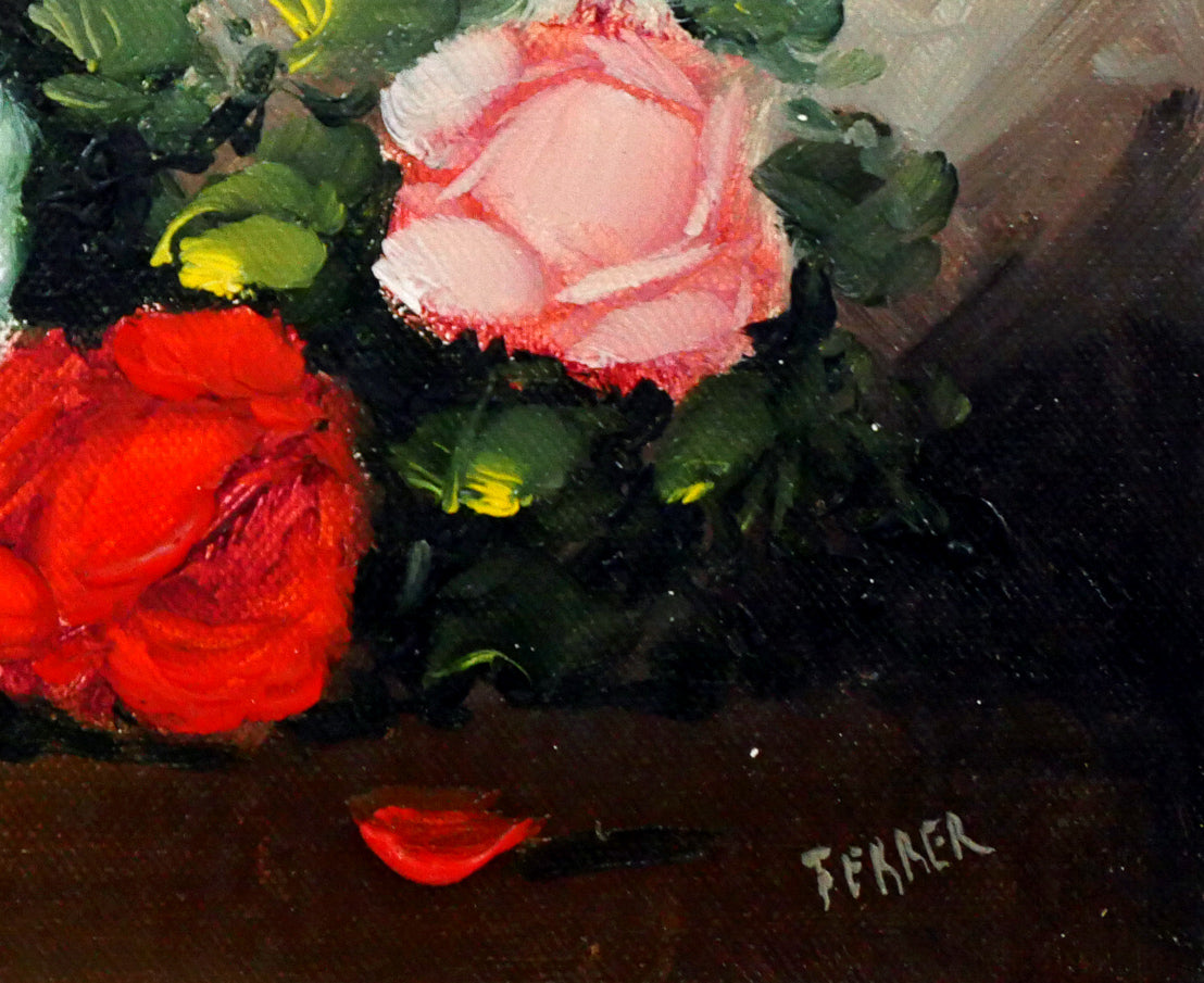 FERRER「薔薇」油絵・F3号　拡大画像4