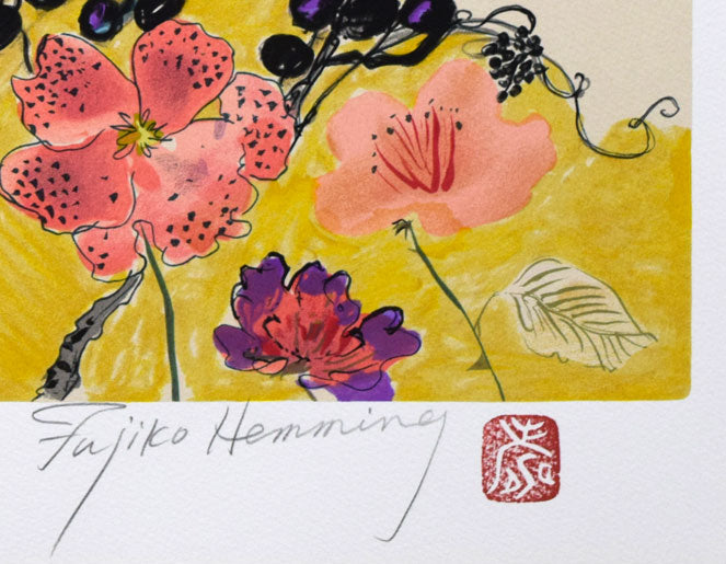 フジ子ヘミング「スエーデンの歌」シルクスクリーン版画　鉛筆サイン・落款拡大画像