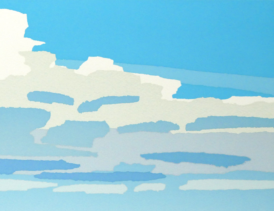 藤倉英幸「丘晴れて」シルクスクリーン版画　拡大画像2