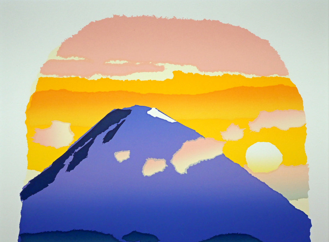 藤倉英幸「羊蹄山」シルクスクリーン版画　拡大画像1