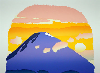 藤倉英幸「羊蹄山」シルクスクリーン版画　拡大画像1