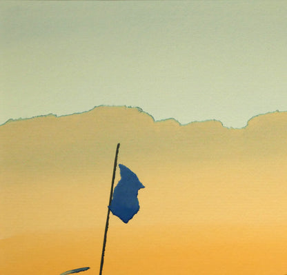藤倉英幸「夕ひととき」ちぎり絵（はり絵）原画　拡大画像1