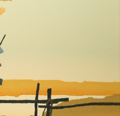 藤倉英幸「夕ひととき」ちぎり絵（はり絵）原画　拡大画像4