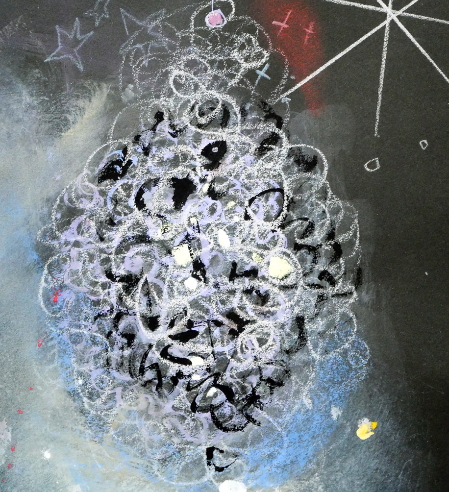 藤野千鶴子「宙（そら）」水彩・パステル画併用・20号　拡大画像4