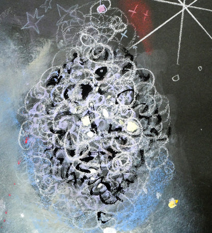 藤野千鶴子「宙（そら）」水彩・パステル画併用・20号　拡大画像4