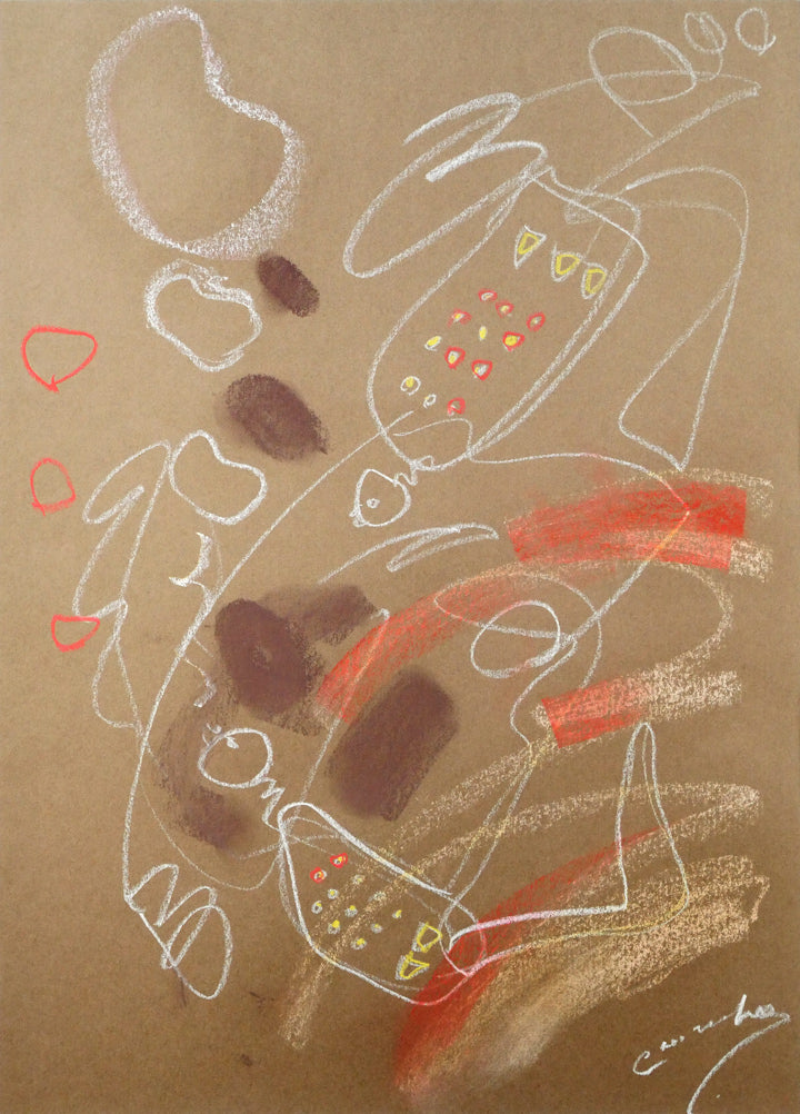 藤野千鶴子「抽象画1」パステル画・10号　作品全体画像