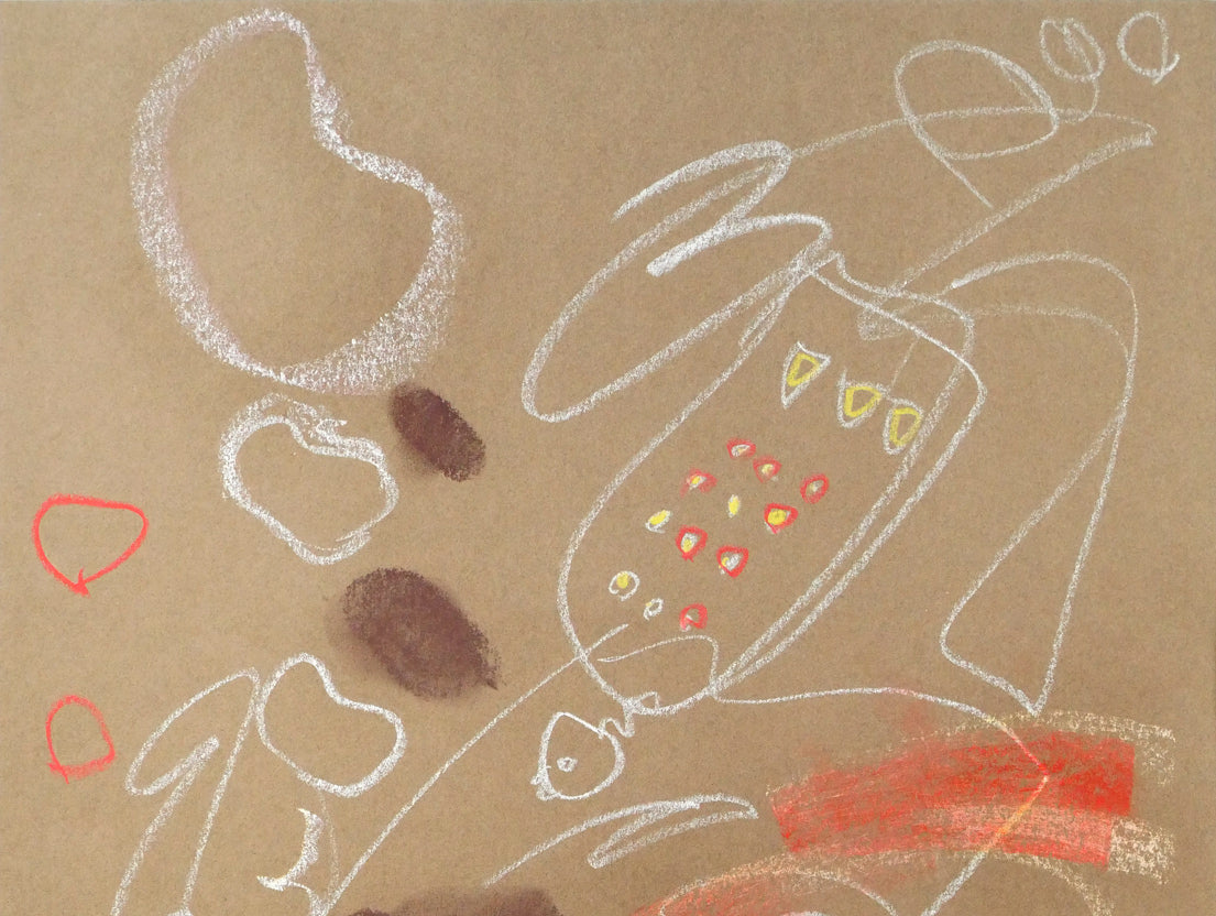 藤野千鶴子「抽象画1」パステル画・10号　拡大画像1
