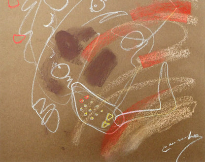 藤野千鶴子「抽象画1」パステル画・10号　拡大画像3