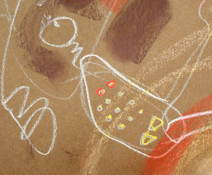 藤野千鶴子「抽象画1」パステル画・10号　拡大画像4