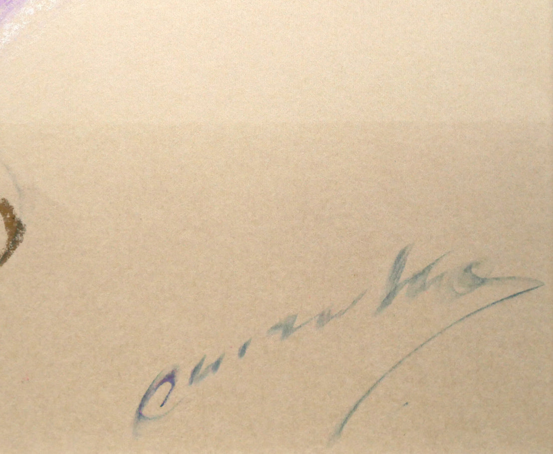 藤野千鶴子「抽象画2」パステル画・10号　サイン拡大画像