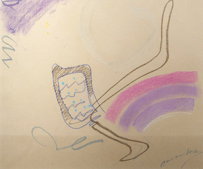 藤野千鶴子「抽象画2」パステル画・10号　拡大画像3