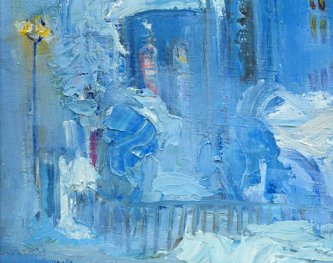 藤野千鶴子「雪の時計台（札幌）」油絵・F6号　拡大画像4