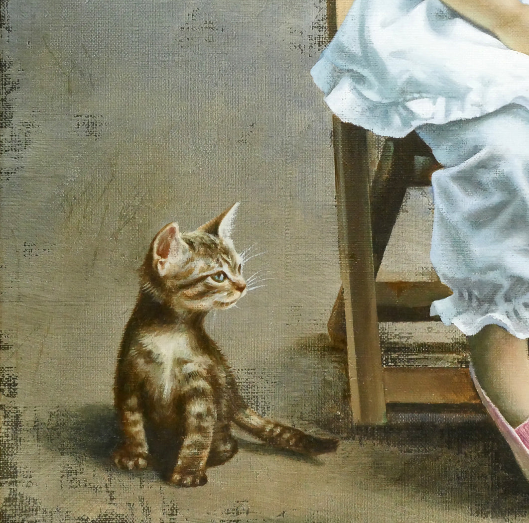 藤岡心象「陽だまり」油絵・F10号　拡大画像3