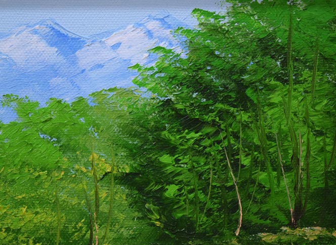 藤岡由美子「峠道」油絵・SM　拡大画像2