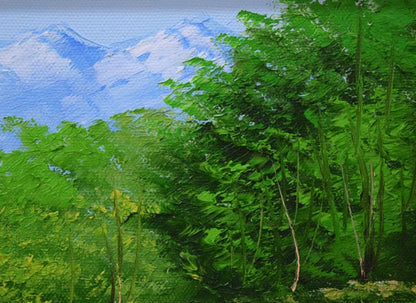 藤岡由美子「峠道」油絵・SM　拡大画像2