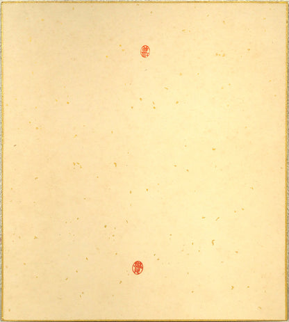 藤島武二「蝶」肉筆彩色画・絹本・色紙額装　作品裏側画像