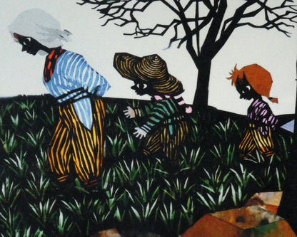 藤城清治「冬景色（日本の愛唱歌・11月）」レフグラフ版画　拡大画像7