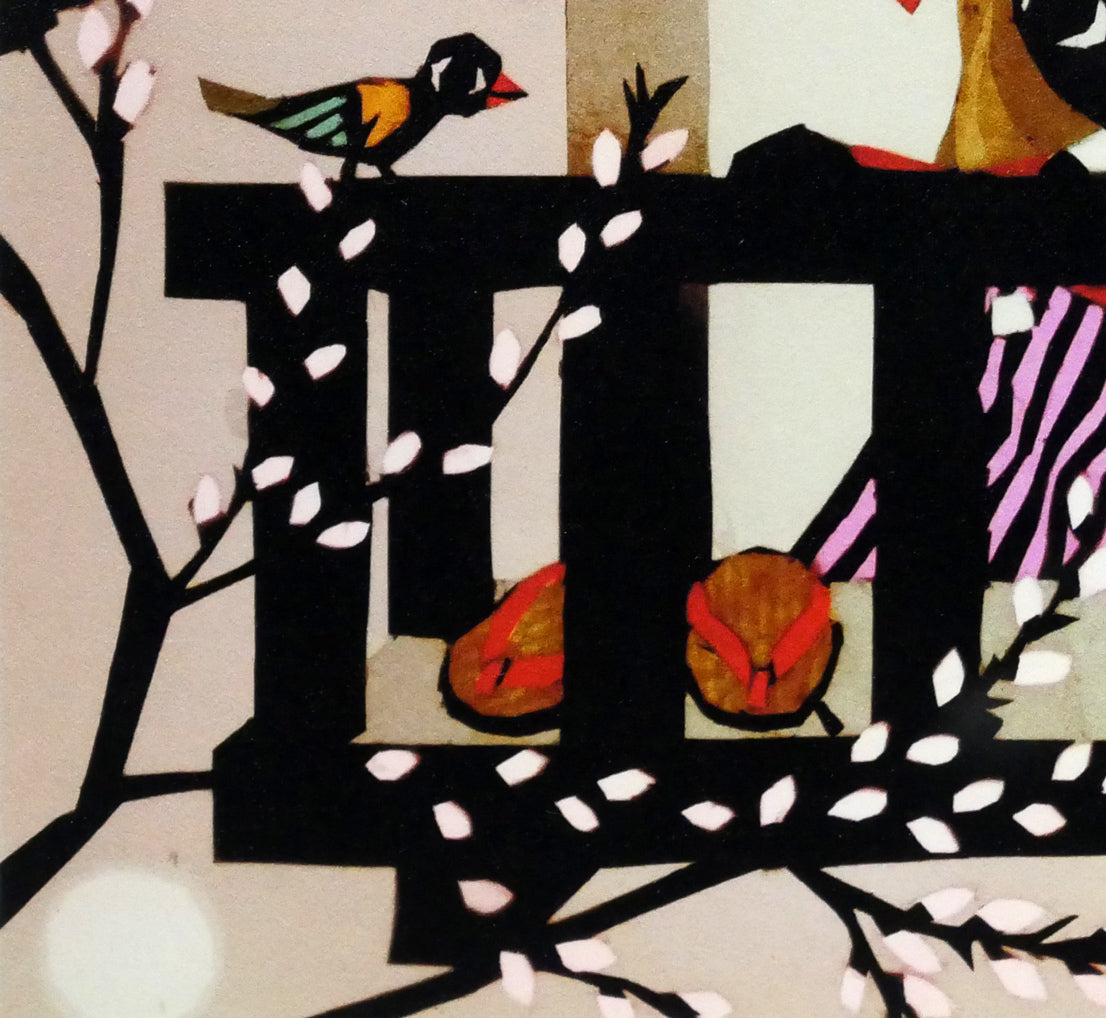 藤城清治「春よ来い（日本の愛唱歌・2月）」レフグラフ版画　拡大画像3