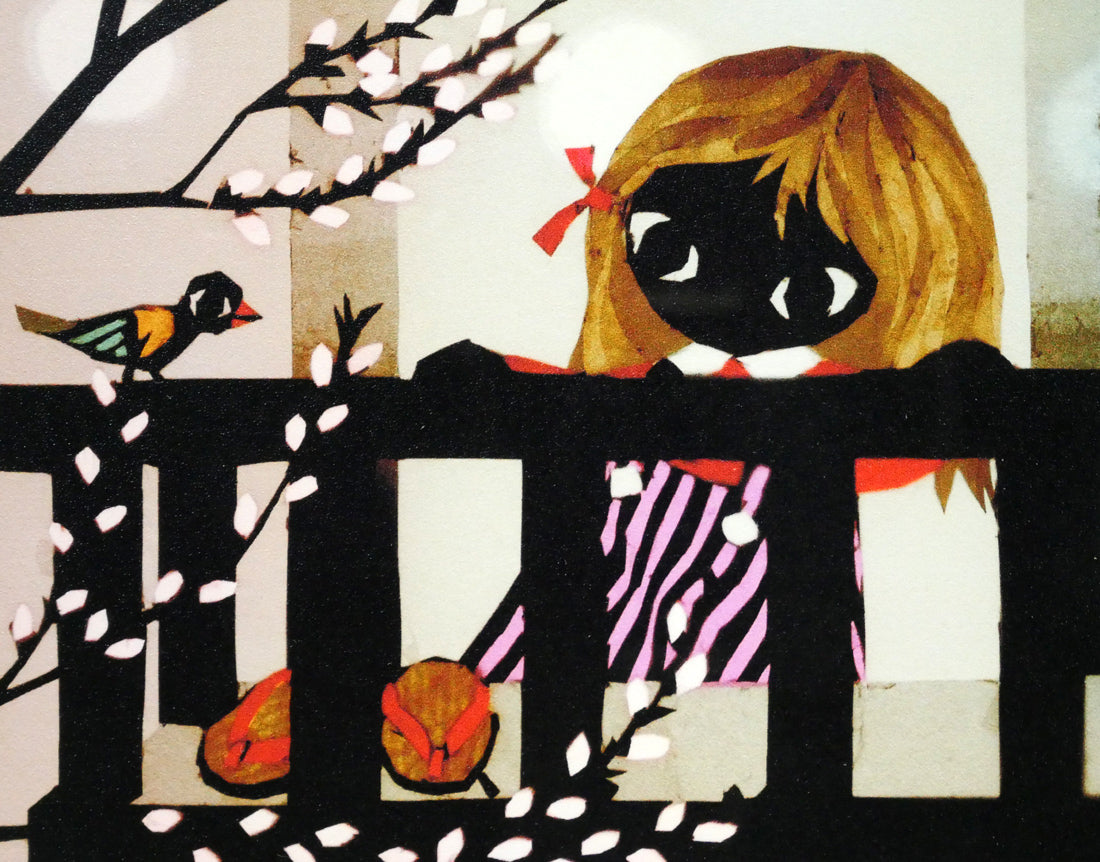 藤城清治「春よ来い（日本の愛唱歌・2月）」レフグラフ版画　拡大画像5