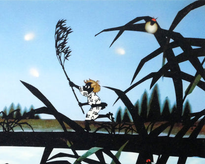 藤城清治「ほたるこい（日本の愛唱歌・6月）」レフグラフ版画　拡大画像3