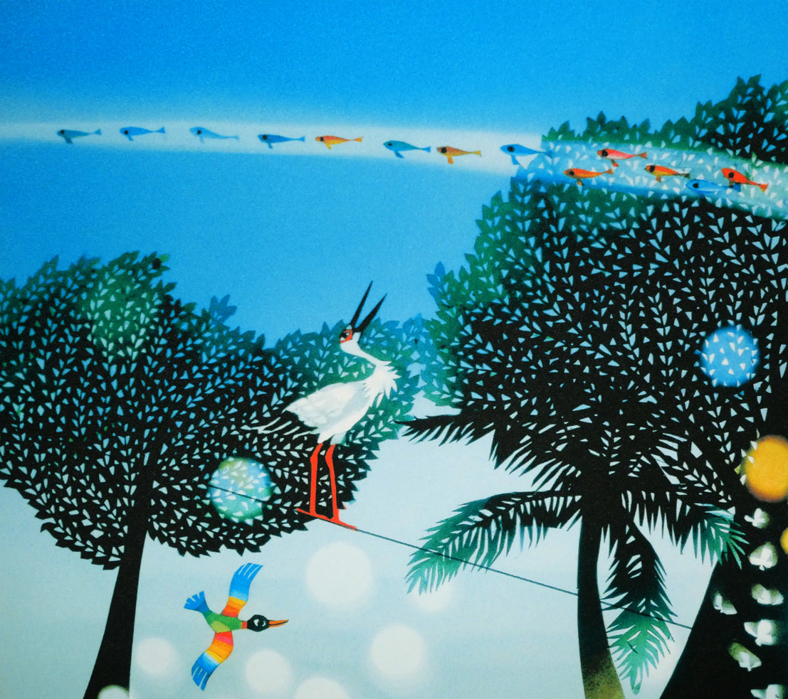 藤城清治「生きるよろこび」レフグラフ版画　拡大画像1