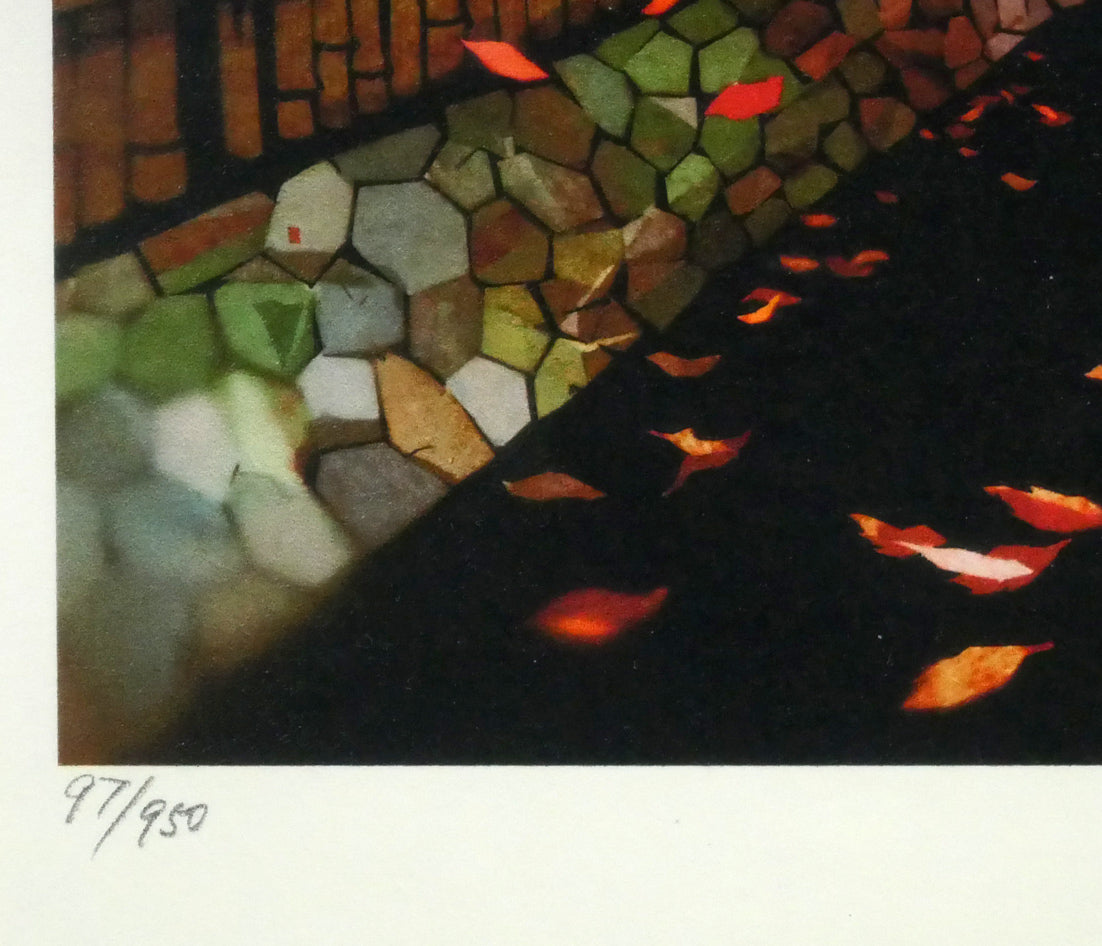 藤城清治「たき火（日本の愛唱歌・12月）」レフグラフ版画　限定番号（ed,97/950）