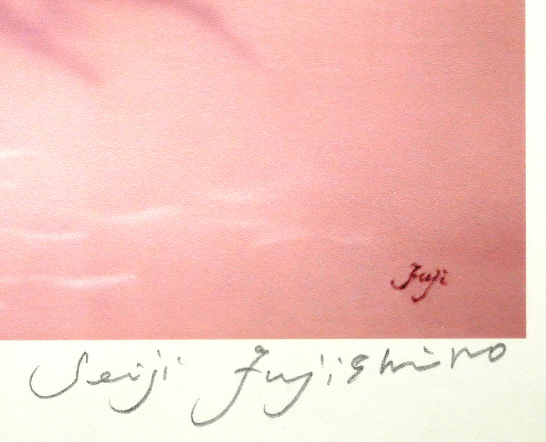 藤城清治「月の砂漠（日本の愛唱歌・9月）」レフグラフ版画　本人直筆鉛筆サイン