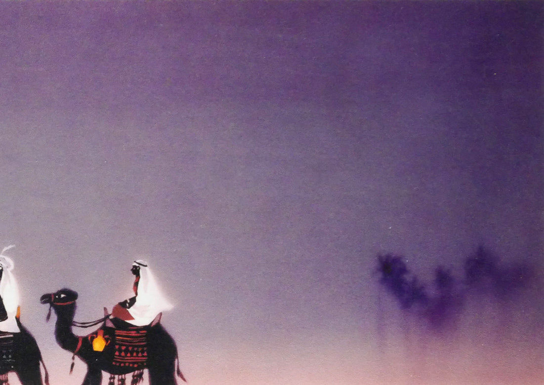 藤城清治「月の砂漠（日本の愛唱歌・9月）」レフグラフ版画　拡大画像2