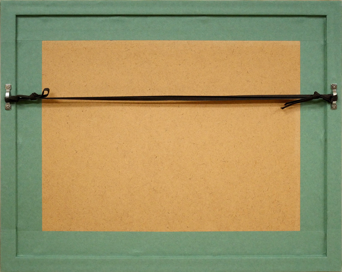 藤城清治「月の砂漠（日本の愛唱歌・9月）」レフグラフ版画　額縁裏側画像