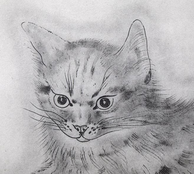 藤田嗣治「アビハイル：（猫の本）より」コロタイプ　拡大画像3
